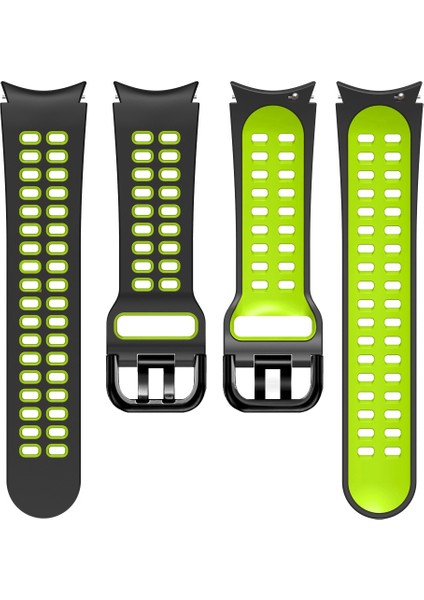 Samsung Galaxy Watch4 Için Silikon Kayış 40MM / 44MM Siyah Limon Yeşili (Yurt Dışından) fiyatları