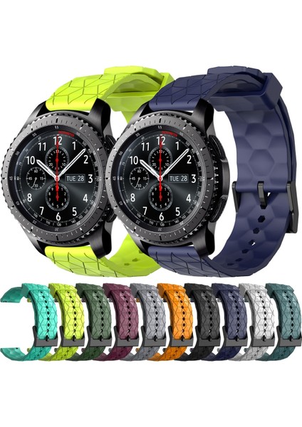 Samsung Gear S3 Frontier Gri Için Futbol Desenli Saat Bandı (Yurt Dışından)