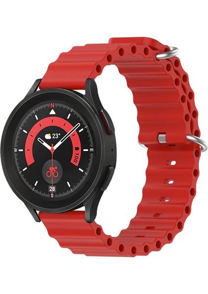 Samsung Galaxy Watch 5 Pro 45MM Kırmızı Için Silikon Watch Band (Yurt Dışından)