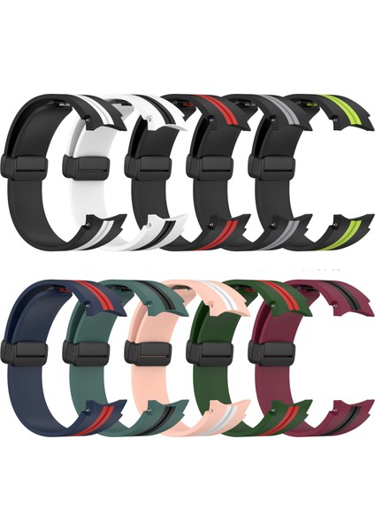 Samsung Galaxy Watch 5 44MM Pembe+Beyaz Için Silikon Watch Band (Yurt Dışından) modelleri