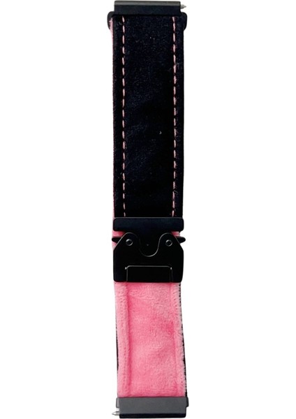 Samsung Galaxy Watch 7/6/5 Siyah Pembe Için Fırçalanmış Peluş Watch Band (Yurt Dışından)