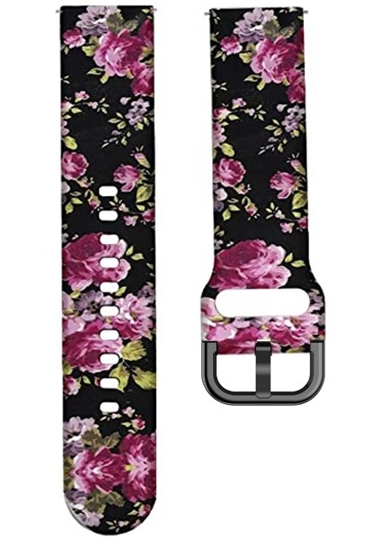 Samsung Galaxy Watch 42MM Siyah Pembe Çiçek Için Silikon Kordonlu Saat (Yurt Dışından) fiyatları