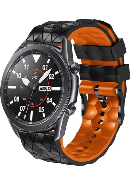 Samsung Gear S3 Frontier Siyah+Turuncu Silikon Kayış (Yurt Dışından)