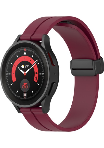 Samsung Galaxy Watch 5 Pro 45MM Şarap Kırmızısı Için Silikon Watch Band (Yurt Dışından)