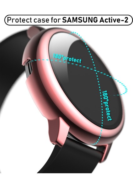 Samsung Galaxy Watch Active 2 40MM Pembe Için Gl Filmli Kılıf (Yurt Dışından)