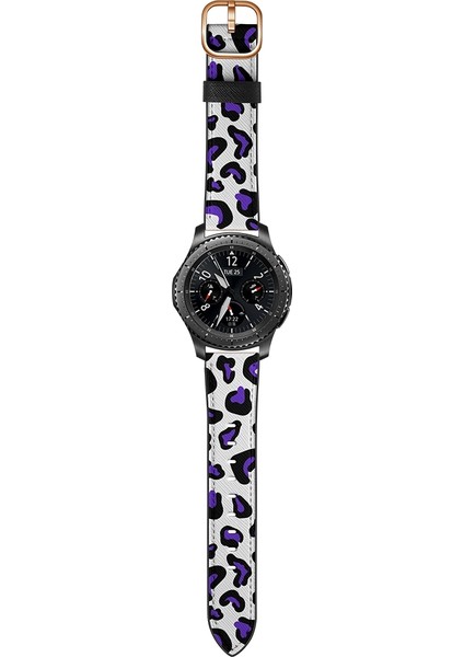 22MM Samsung Galaxy Watch Için 46MM / Huawei Watch 3/3 Pro Kordonlu Saat Mor Leopar (Yurt Dışından) fırsatları