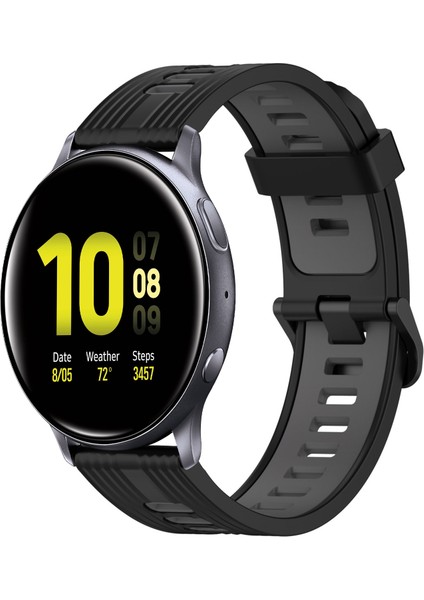 Samsung Galaxy Watch Active 2 44MM Siyah+Gri Için Silikon Watch Band (Yurt Dışından)
