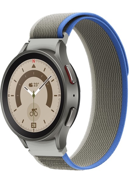 Samsung Galaxy Watch Için Naylon Watch Band4/5/5 Pro Gri Mavi (Yurt Dışından)