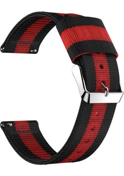 Samsung Galaxy Watch4 Için 40/44MM Naylon Kayış Siyah Kırmızı (Yurt Dışından)