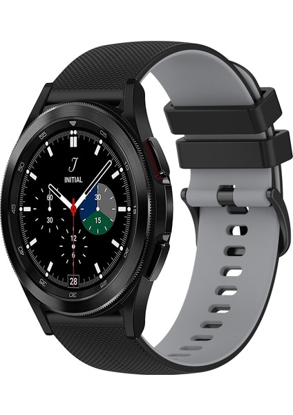 Samsung Galaxy Watch4 Classic Için Silikon Saat Bandı 46MM Siyah+Gri (Yurt Dışından)
