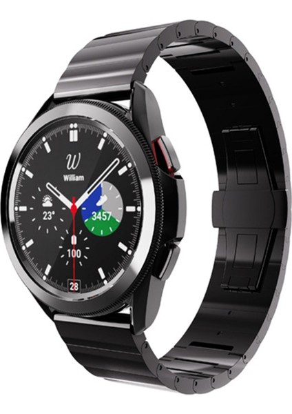 Samsung Galaxy Watch4 Clic 42MM/46MM Siyah Için Ste Kordonlu Saat (Yurt Dışından)