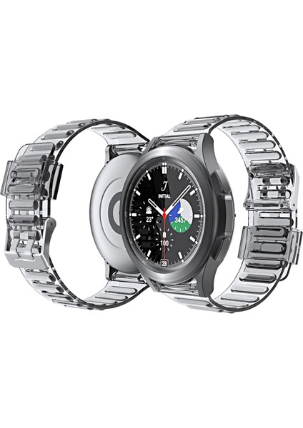 Samsung Galaxy Watch5 Pro Için Watch Band 45MM/5 44MM/5 40MM Şeffaf Siyah (Yurt Dışından)