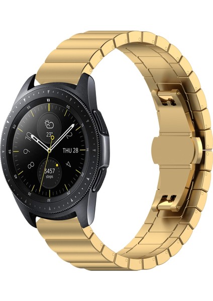 Galaxy Watch Için 42MM Kelebek Toka Paslanmaz Çelik Watch Band Altın (Yurt Dışından)