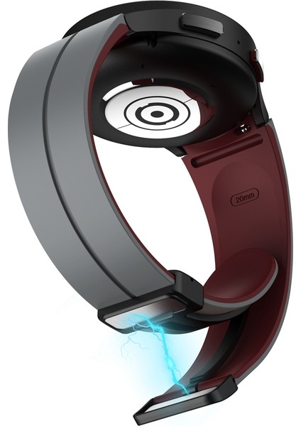 Samsung Galaxy Watch 6/6 Klasik Gri+Şarap Kırmızısı Için Silikon Watch Band (Yurt Dışından) modelleri