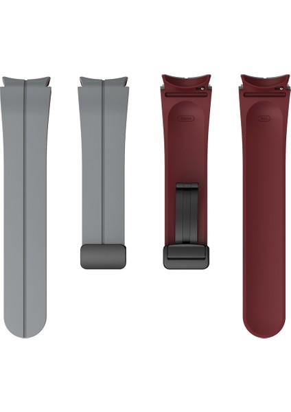Samsung Galaxy Watch 6/6 Klasik Gri+Şarap Kırmızısı Için Silikon Watch Band (Yurt Dışından) fırsatları
