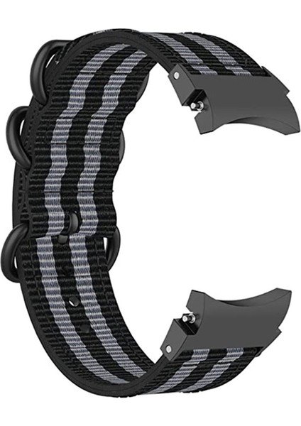Naylon Saat Kordonu Siyah Gri (Yurt Dışından)