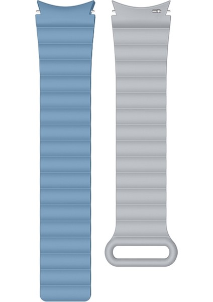 Samsung Galaxy Watch5 Mavi+Gri Için 22MM Silikon Saat Bandı (Yurt Dışından)