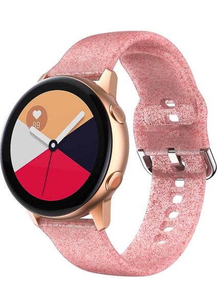 Samsung Galaxy Watch4 40/44MM Kırmızı Parıltılı Silikon Kayış (Yurt Dışından)