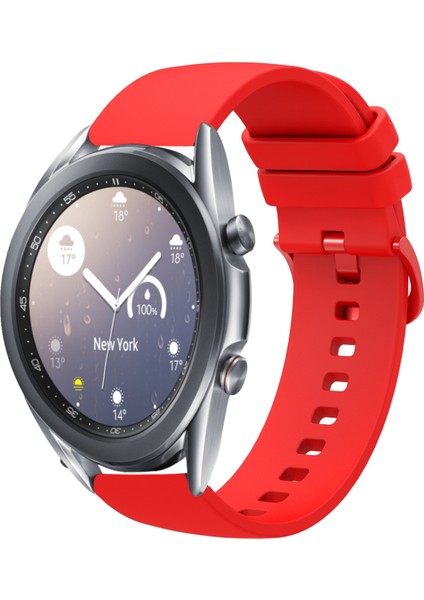 Samsung Galaxy Watch3 41MM Kırmızı Için Silikon Saat Bandı (Yurt Dışından)