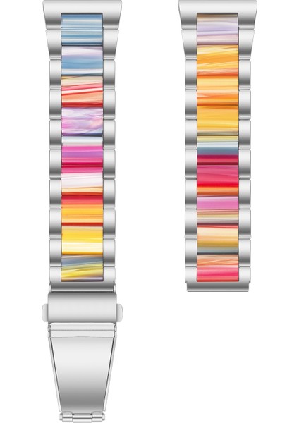 Galaxy Watch 4 Clic 42 / 46MM Gümüş Gökkuşağı Için Metal Watch Band (Yurt Dışından) modelleri