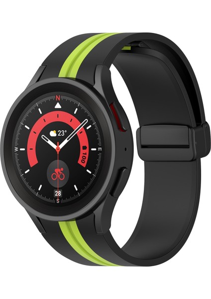Samsung Galaxy Watch5 Pro Siyah Limon Yeşili Için Silikon Saat Bandı (Yurt Dışından)
