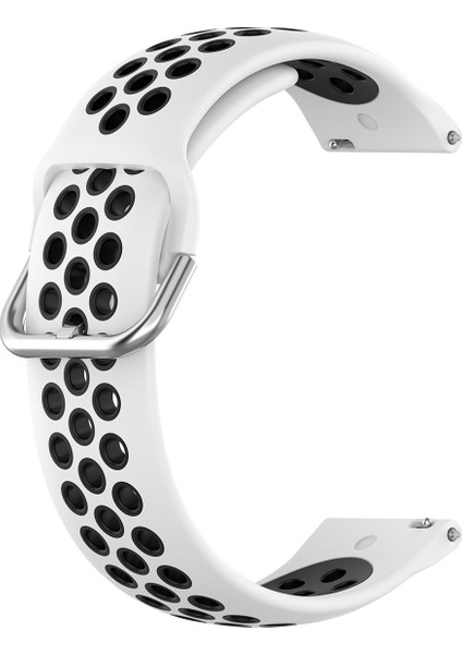 Samsung Galaxy Watch4 Için 44MM Silikon Kayış Beyaz Siyah (Yurt Dışından)