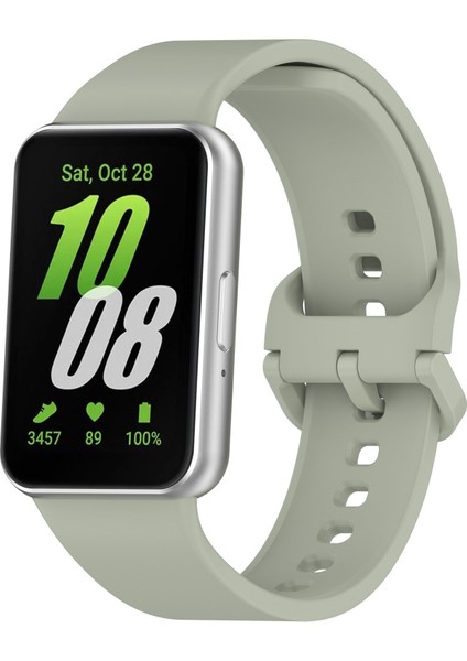 Samsung Galaxy Fit 3 Renkli Silikon Kayış Gri Yeşil (Yurt Dışından)