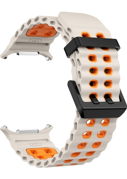 Samsung Galaxy Watch Ultra 47MM Starlight Orange Için Silikon Watch Band (Yurt Dışından) modelleri