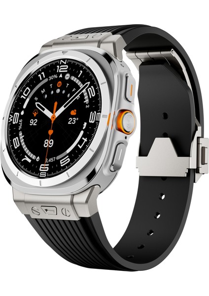 Samsung Galaxy Watch Ultra 47MM Siyah Için Silikon Saat Kayışı (Yurt Dışından)