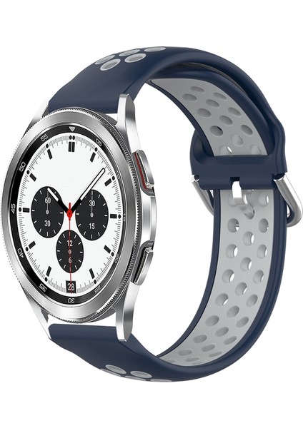 Samsung Galaxy Watch 4 Classic Için 20MM Silikon Kayış 42MM Gece Mavisi + Gri (Yurt Dışından)