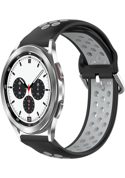 Samsung Galaxy Watch 4 Classic Için 20MM Silikon Kayış 42MM Siyah+ Gri (Yurt Dışından)