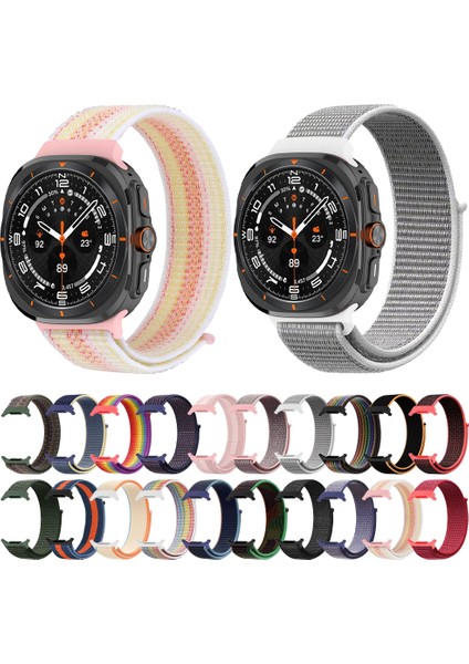 Samsung Galaxy Watch Ultra 47MM Siyah Turuncu Için Naylon Döngü Saat Kayışı (Yurt Dışından)