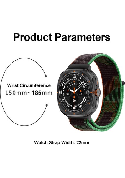 Samsung Galaxy Watch Ultra 47MM Siyah Turuncu Için Naylon Döngü Saat Kayışı (Yurt Dışından)
