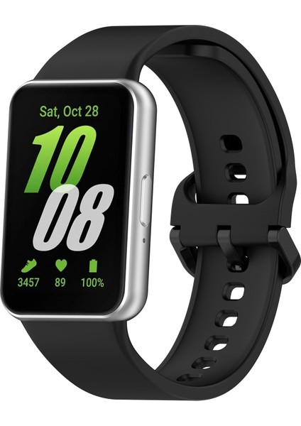 Samsung Galaxy Fit 3 Renkli Silikon Kayış Siyah (Yurt Dışından)