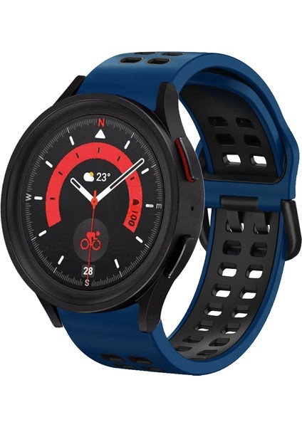 Samsung Galaxy Watch 5 44MM Gece Mavisi+Siyah Için Silikon Watch Band (Yurt Dışından)