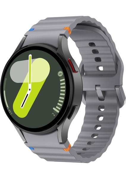 Samsung Galaxy Watch Fe 40MM Uzay Grisi Için Dalga Desenli Silikon Kayış (Yurt Dışından)