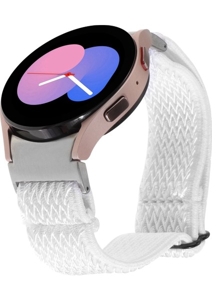 Samsung Galaxy Watch Için Naylon Saat Bandı6/6 Klasik/5/5 Pro Beyaz (Yurt Dışından)