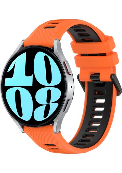 Samsung Galaxy Watch 6 40MM Turuncu+Siyah Için 20MM Silikon Kayış (Yurt Dışından)