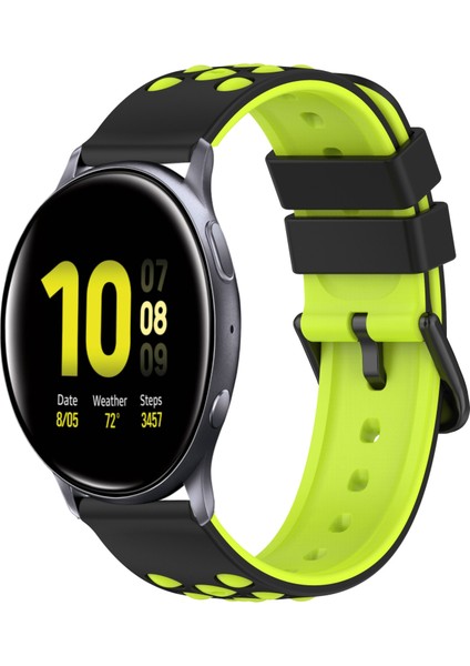 Samsung Galaxy Watch Active2 Için Silikon Watch Band 40MM Siyah+Gri (Yurt Dışından)