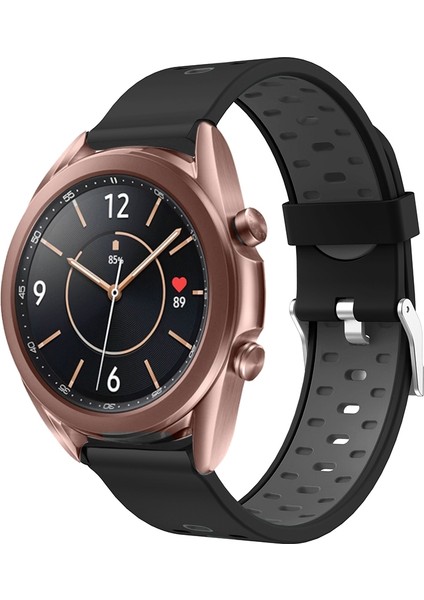 Samsung Galaxy Watch 3 45MM Siyah Gri Için Silikon Kordonlu Saat (Yurt Dışından)