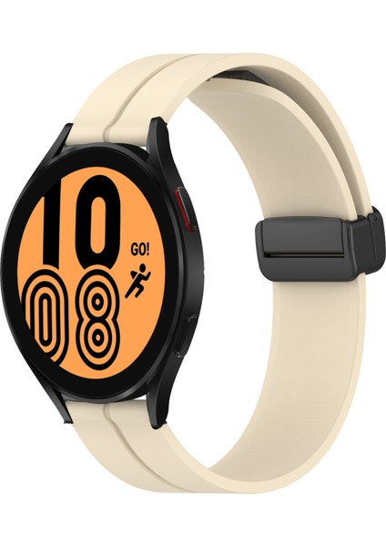 Samsung Galaxy Watch4 44MM Bej Için Silikon Saat Bandı (Yurt Dışından)