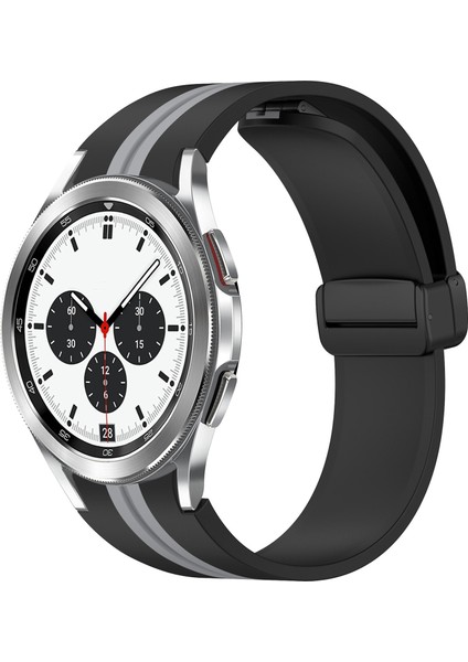 Samsung Galaxy Watch 4 Clic 42MM Siyah+Gri Için Silikon Watch Band (Yurt Dışından)