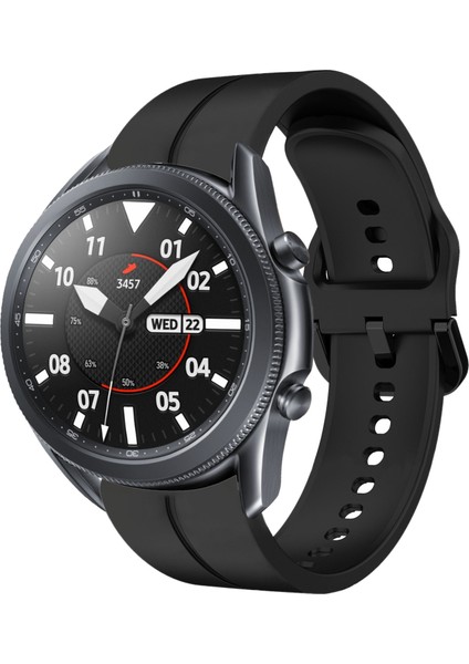 Samsung Galaxy Watch3 45MM Siyah Için Silikon Watch Band (Yurt Dışından)