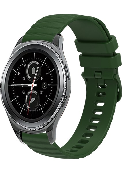 Samsung Galaxy Gear S2 Clic Ordu Yeşili Silikon Kayış (Yurt Dışından)