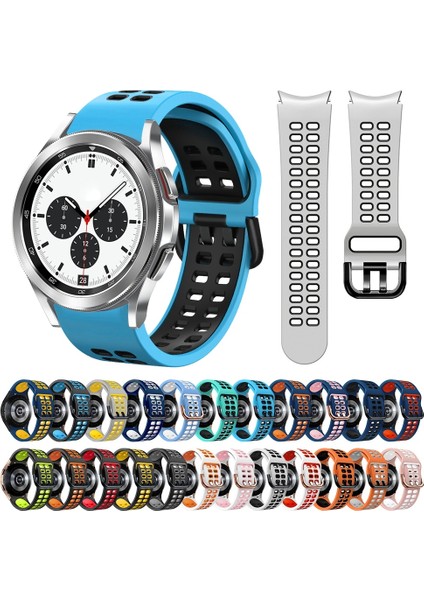 Silikon Watch Band Samsung Galaxy Watch 4 Için Clic 42MM Samsung Galaxy Watch 4 Classic Için 42MM Gece Mavisi + Siyah (Yurt Dışından) fırsatları