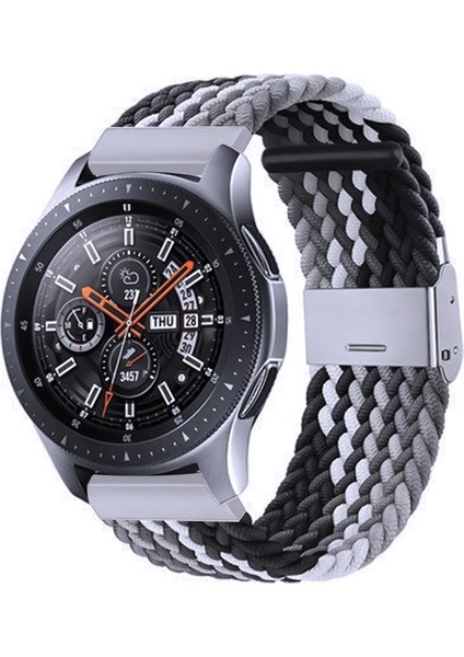 Galaxy Watch 4 20MM Z Siyah Gri Için Naylon Örgülü Metal Toka Kayışı (Yurt Dışından)