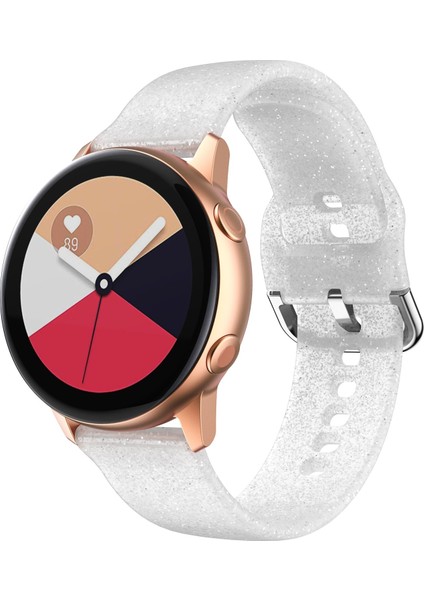 Samsung Galaxy Watch4 40/44MM Beyaz Parıltılı Silikon Kayış (Yurt Dışından)