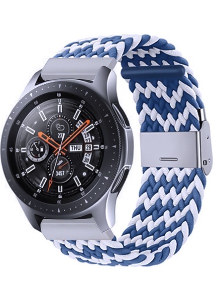 Galaxy Watch 4 20MM W Mavi Beyaz Için Naylon Örgülü Metal Toka Kayışı (Yurt Dışından)