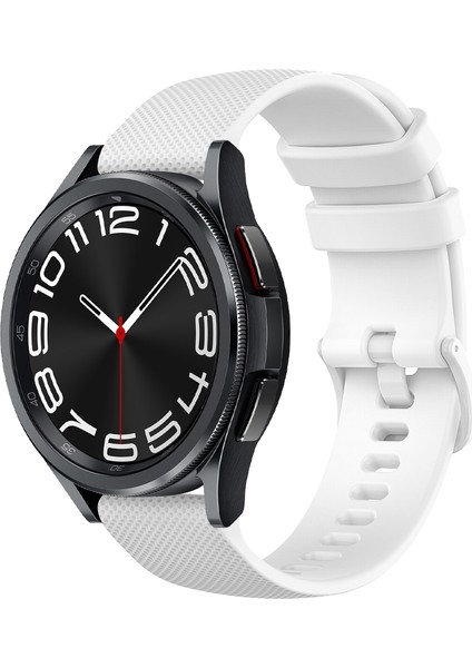 Samsung Galaxy Watch 6 Classic Için Silikon Kayış 47MM Beyaz (Yurt Dışından)