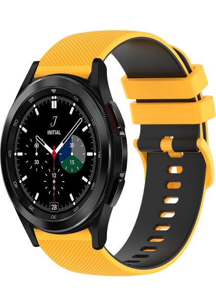 Samsung Galaxy Watch4 Clic 42MM Sarı+Siyah Için Silikon Saat Bandı (Yurt Dışından)